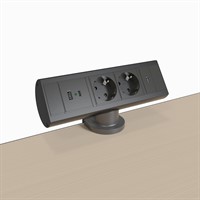 Axessline Desk - 2 socket type F, 1 USB-C &amp; 1 USB-A charger, 1 U