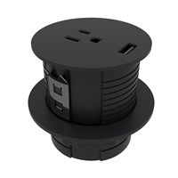 Powerdot Compact 61 - 1 socket type B, 1 USB-A charger 12W, blac